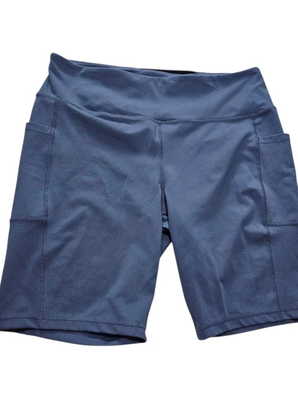 Xersion Bike Activewear Shorts 1X Blue Stretch Pockets
